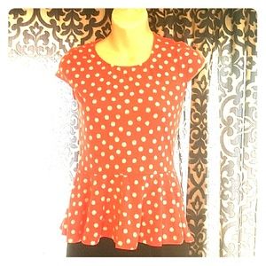 💕5/$15💕 Red and White Poka Dot Flare Top